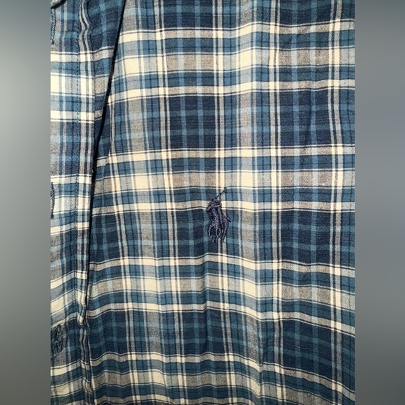 Ralph Lauren Blue Plaid Button Down Shirt Kids - Picture 3 of 4
